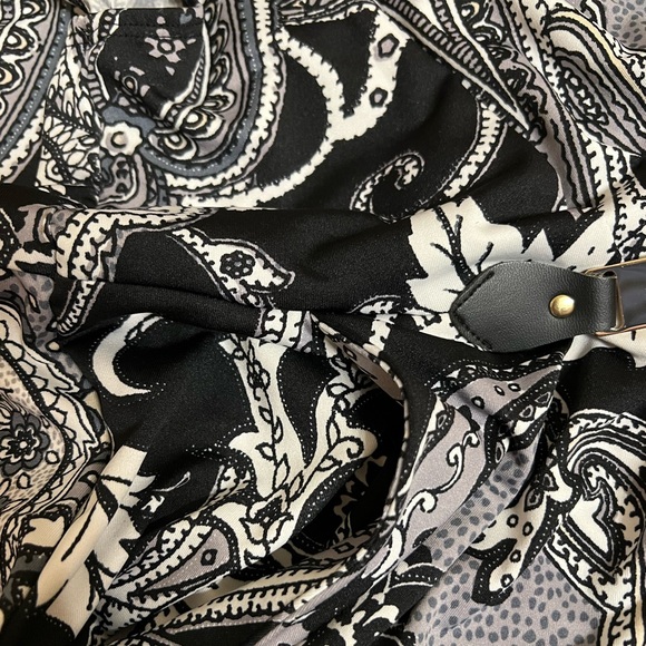 NY Collection Paisley Print Black Dress Macys Women's Medium M - Picture 6 of 13
